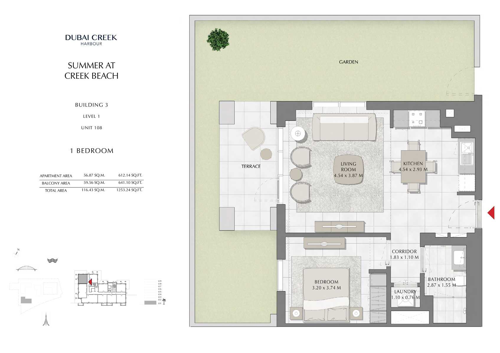 1 Br Building 3 Level 1 Unit 108, Size 1253 Sq Ft